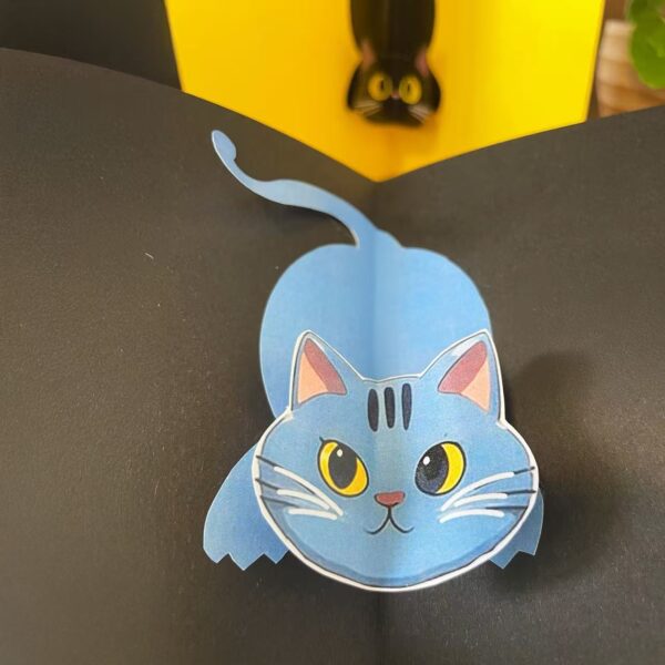 Printable Digital 3D Pop-up Cat Card - Image 3