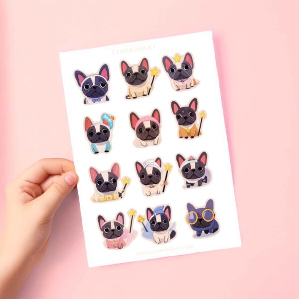 Printable Digital Wine Drinking Cat and Dog With Magic Wand