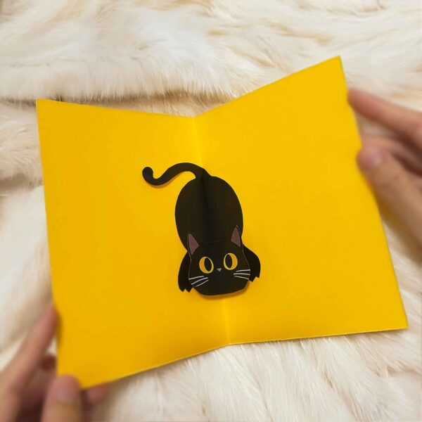 Printable Digital 3D Pop-up Cat Card