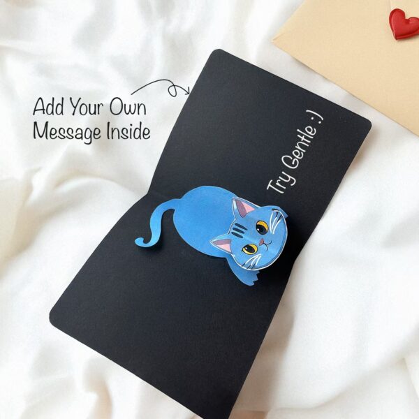 Printable Digital 3D Pop-up Cat Card - Image 2