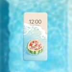 Digital Phone Wallpapers Beachside Fruit Cat/Cute Lock Screen/Avatars/Stickers