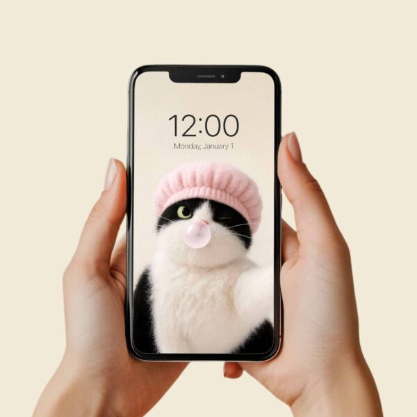 Digital Phone Wallpapers Shower Cat/Cute Lock Screen/Avatars/Stickers