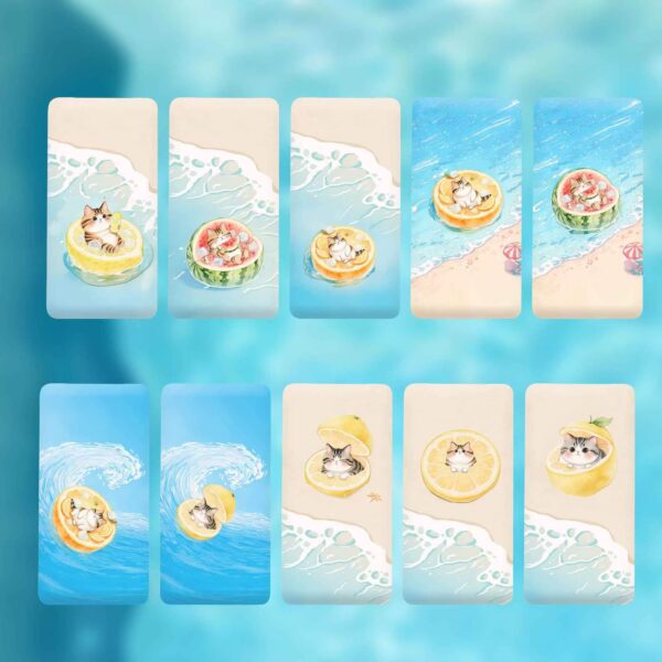 Digital Phone Wallpapers Beachside Fruit Cat/Cute Lock Screen/Avatars/Stickers - Image 3