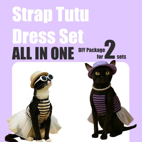Strap Tutu Dress Set for Cats-Make 2 Sets (All Inclusive DIY Kit) - Image 2