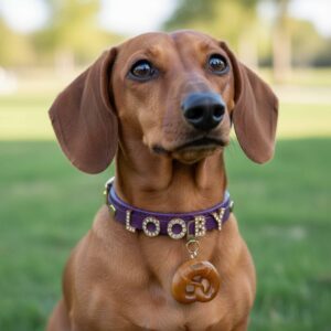 Personalized Dog Collar with Charm and Shinning Dog Name