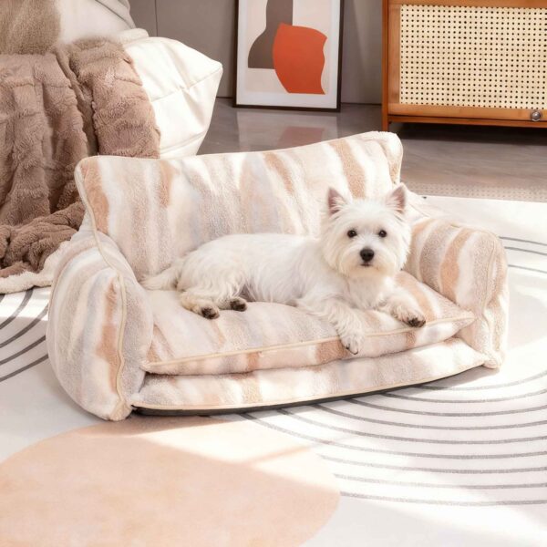 Soft Stylish Faux Lambswool Pet Sofa Bed for Dogs & Cats