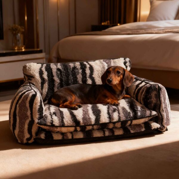 Soft Stylish Faux Lambswool Pet Sofa Bed for Dogs & Cats - Image 2
