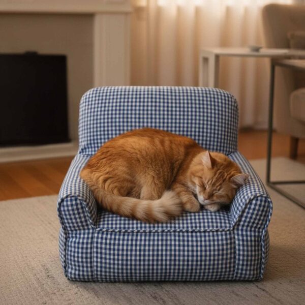 Washable Cotton Comfort Calming Bed Dog Cat Sofa Bed - Image 5