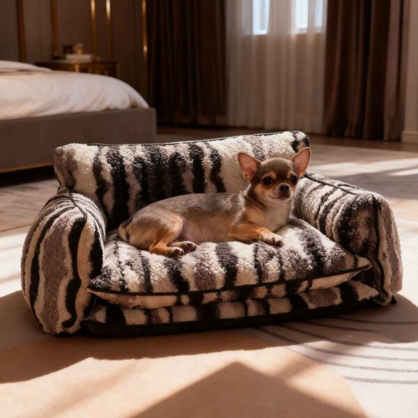 Soft Stylish Faux Lambswool Pet Sofa Bed for Dogs & Cats - Image 3