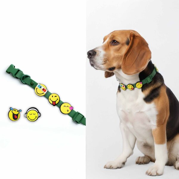 Personalized Dog Collar with Playful Designs - Emoji Face