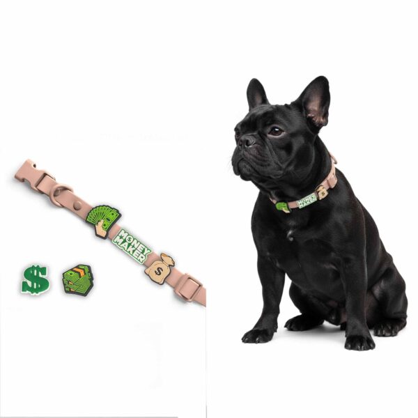 Personalized Dog Collar with Playful Designs - Make Me Rich Rap King - Image 3