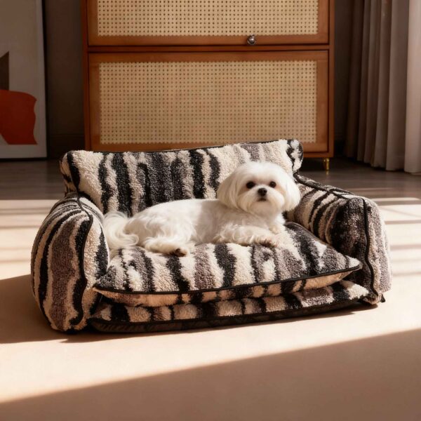 Soft Stylish Faux Lambswool Pet Sofa Bed for Dogs & Cats - Image 4