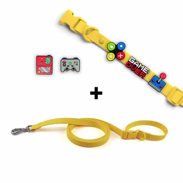 Personalized Dog Collar Leash Full Set with Playful Designs - Cool GameBOY - Image 2