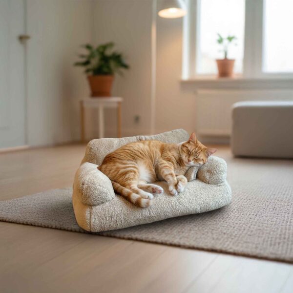 Classic Washable Fluffy Cozy Pet Calming Bed Dog Cat Sofa Bed Snoozy Dream - Image 2