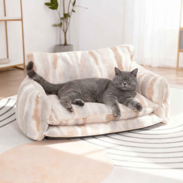 Soft Stylish Faux Lambswool Pet Sofa Bed for Dogs & Cats - Image 5