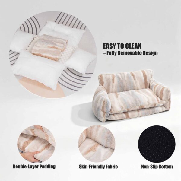 Soft Stylish Faux Lambswool Pet Sofa Bed for Dogs & Cats - Image 8
