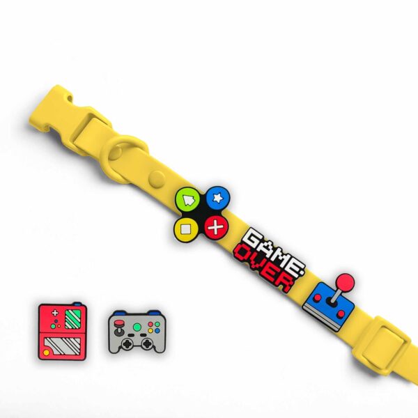 Personalized Dog Collar Leash Full Set with Playful Designs - Wild One Cool GameBOY - Image 5