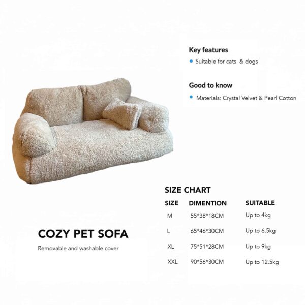 Classic Washable Fluffy Cozy Pet Calming Bed Dog Cat Sofa Bed Snoozy Dream - Image 5