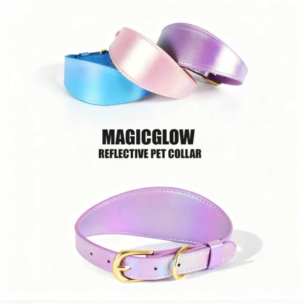 MagicGlow Reflective Leather Dog Collar - Image 5