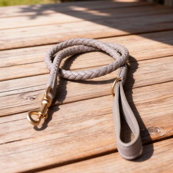 Luxury Leather Collar and Leash Set Fancy Leather Dog Collar - Image 9