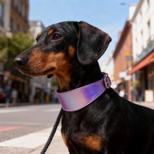 MagicGlow Reflective Leather Dog Collar