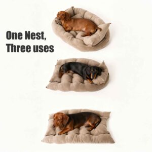 Cozy Flat Mat to Warm Nest 3-in-1 Adjustable Dog Bed Cat Bed