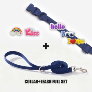 Designer Dog Collar Leash Full Set with Playful Designs - Glow Luminous Magic