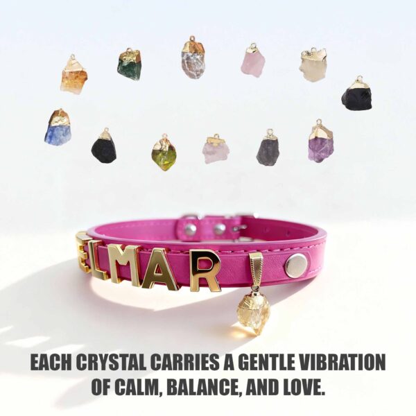 Personalized Dog Collar with Pet Crystal and Dog Name Pet Jewelry Star Signs Crystal Healing - Image 3
