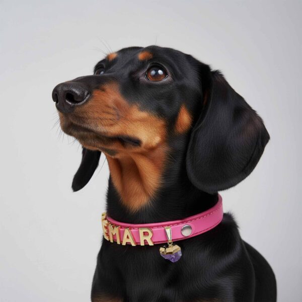 Personalized Dog Collar with Pet Crystal and Dog Name Pet Jewelry Star Signs Crystal Healing - Image 2