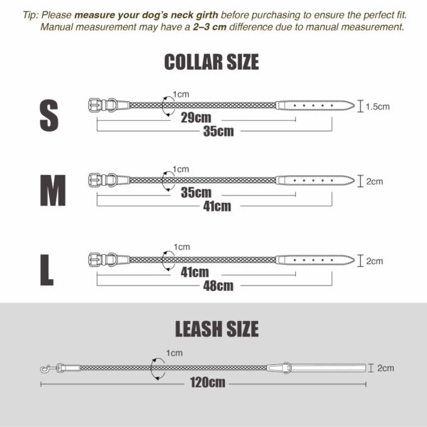 Luxury Leather Collar and Leash Set Fancy Leather Dog Collar - Image 10
