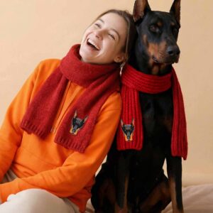 Personalised Pet & Owner Matching Scarf Set M-L