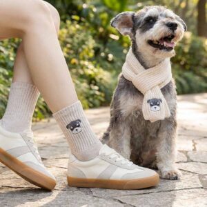 Personalised Pet & Owner Matching Scarf & Socks Set S-M